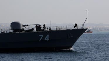 An Iranian Navy warship in the Strait of Hormuz. (File photo: AFP)