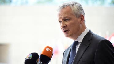 French Finance Minister Bruno Le Maire answers journalists during Eurogroup meeting at the EU headquarters in Luxembourg on June 13, 2019. (AFP)