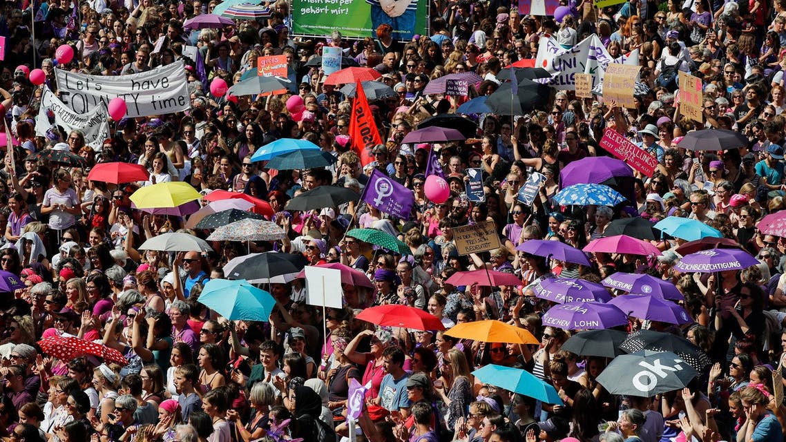 Switzerland women strike AFP