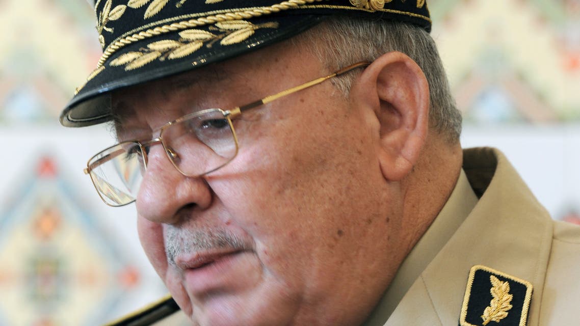 Lieutenant-General Ahmed Gaid Salah, chief of Staff of the Algerian Armed Forces and Vice-minister of Defence, attends the funeral of Algerian General-Major Abdelmalek Guenaizia, former Minister Delegate to the Minister of National Defense, at the Sidi-Yahia cemetery in Algiers, on February 6, 2019. Guenaiza died in Geneva on February 4.