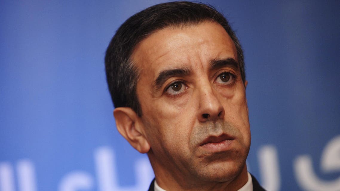 A file photo taken on October 26, 2015 shows Ali Haddad, head of the forum of business leaders (FCE), attending a signing agreement between the United Nations Institute for Training and Research (UNITAR) and the FCE in the capital Algiers. Haddad, a businessman close to President Abdelaziz Bouteflika, was arrested overnight on March 30-31, 2019, at a border crossing with Tunisia, according to an Algerian security source.