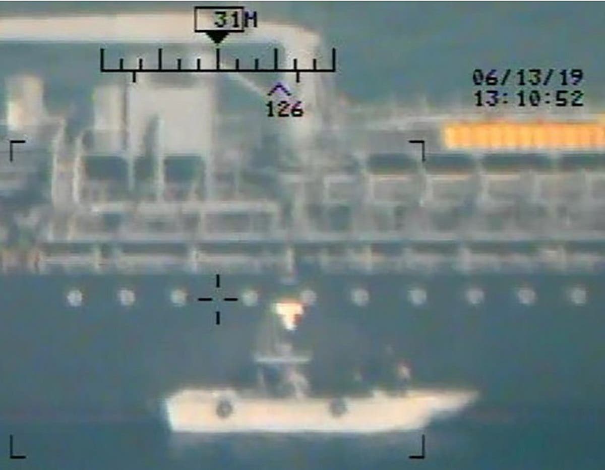 This image released on June 17, 2019 by the US Department of Defense in a press release is presented as a new evidence incriminating Iran in the June 13 tanker attacks in the Gulf of Oman. (AFP)