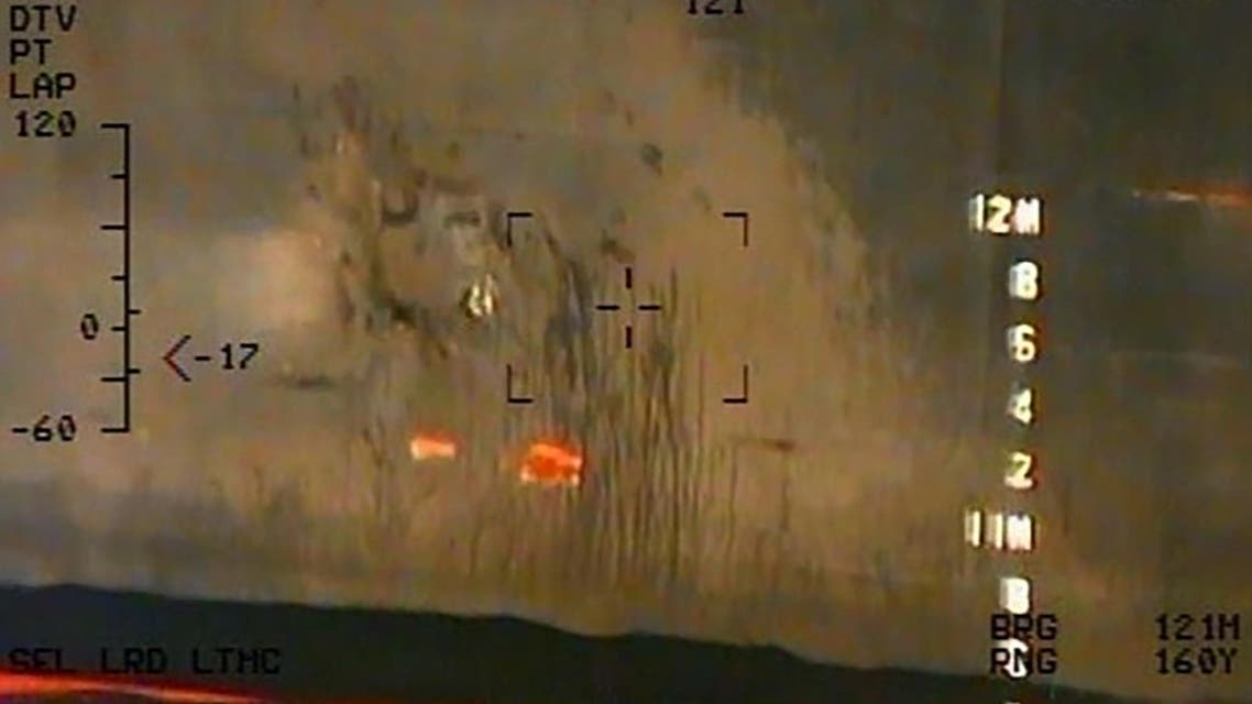 The image released on June 17, 2019 by the US Department of Defense presented as a new evidence incriminating Iran in the June 13 tanker attacks in the Gulf of Oman. (AFP)