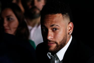Neymar (C) speaks to the media in Sao Paulo on June 13, 2019. (AFP)