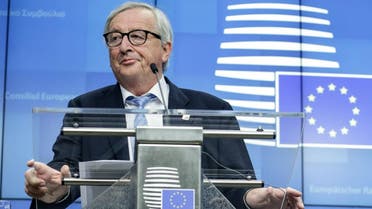 President of the European Commission Jean-Claude Juncker gives a press conference after the first day of the European Summit where the future of the Presidency of the Commission and the Council were discussed in Brussels, on June 21, 2019. (AFP)