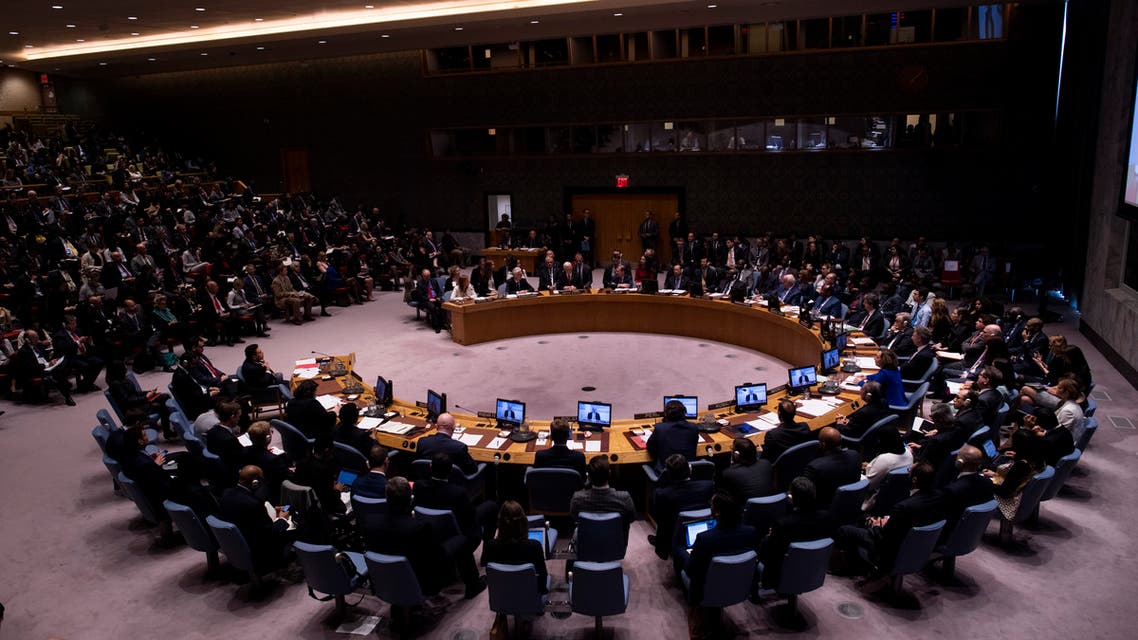 US Vice President Mike Pence speaks during a Security Council meeting about the situation in Venezuela at the United Nations in New York on April 10, 2019 in New York City.