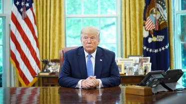 US President Donald Trump speaks during a meeting with advisors about fentanyl in the Oval Office of the White House in Washington, DC on June 25, 2019. (AFP)