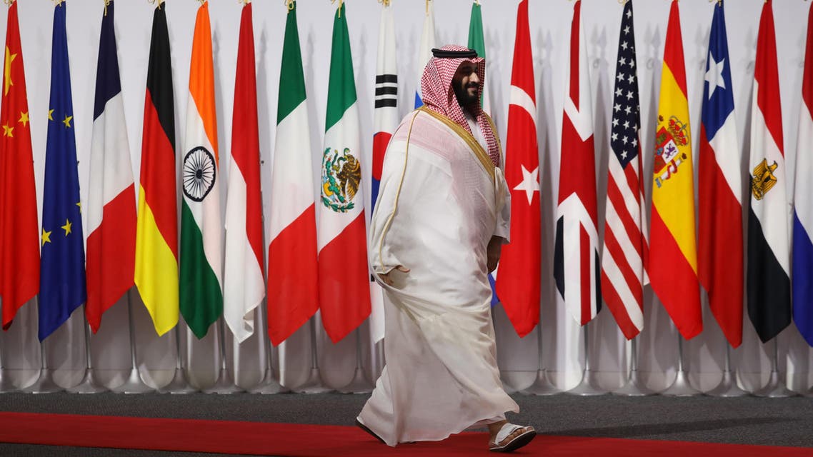Saudi Crown Prince Mohamed at the G20 summit in Osaka on June 28, 2019. (AFP)
