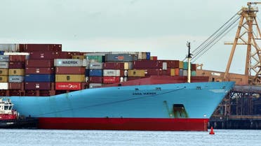 The Anna Maersk arrives at Deltaport in Tsawwassen, British Columbia, Canada, on June 29, 2019, to off load 69 containers of garbage that were returned from the Philippines. (AFP)