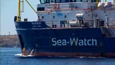 The Sea-Watch 3 charity ship heading towards the Italian port of Lampedusa, Sicily, on July 29, 2019. (AFP)