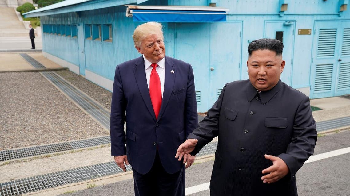 US President Donald Trump meets with North Korean leader Kim Jong Un at the demilitarized zone separating the two Koreas, in Panmunjom, South Korea, on June 30, 2019. (Reuters)