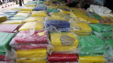 A large part of the seized cocaine haul sits in a truck at a cement furnace in Rufisque near Dakar 02 August 2007 during the incineration of 2.475 tonnes of cocaine, seized in Senegal between the end of June and the beginning of July. (File photo: AFP)
