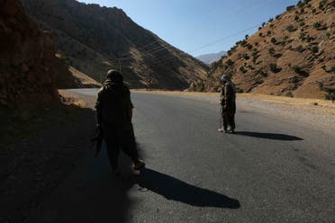A member of the Kurdistan Workers' Party (PKK) on the road in Iraqi Kurdistan.