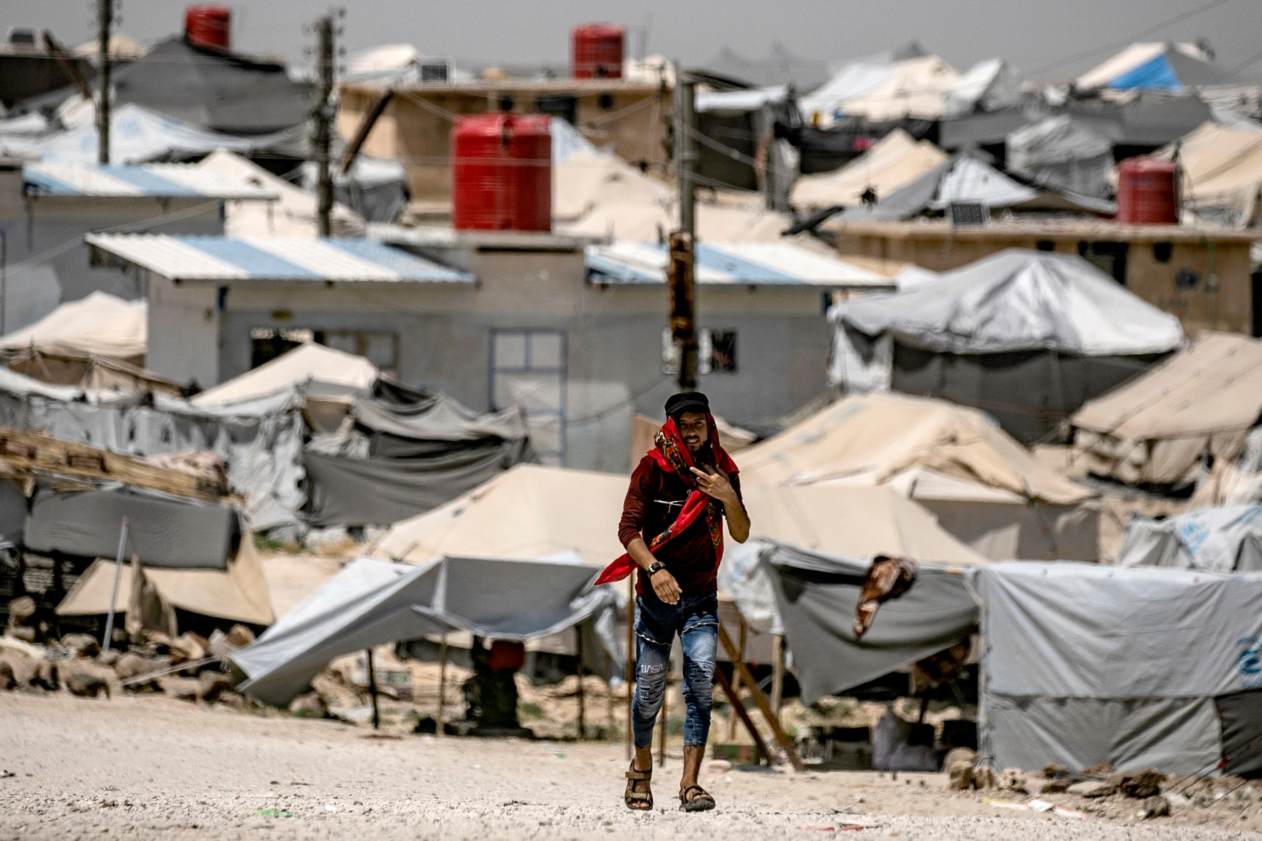 This picture shows al-Hol camp for displaced people in al-Hasakeh governorate in northeastern Syria on June 02, 2019. (AFP)