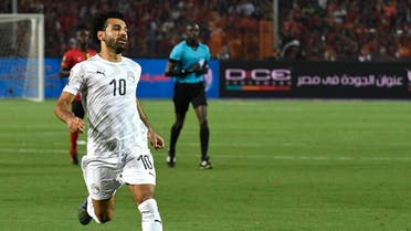 Egypt's forward Mohamed Salah runs during the 2019 Africa Cup of Nations (CAN) Group A football match between Uganda and Egypt at the Cairo International Stadium in the Egyptian capital on June 30, 2019. (AFP)