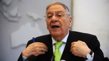 Djamel Ould Abbes, the Algerian Minister of Health, Population and Hospital Reform speaks during a press conference in Algiers on April 2, 2012.