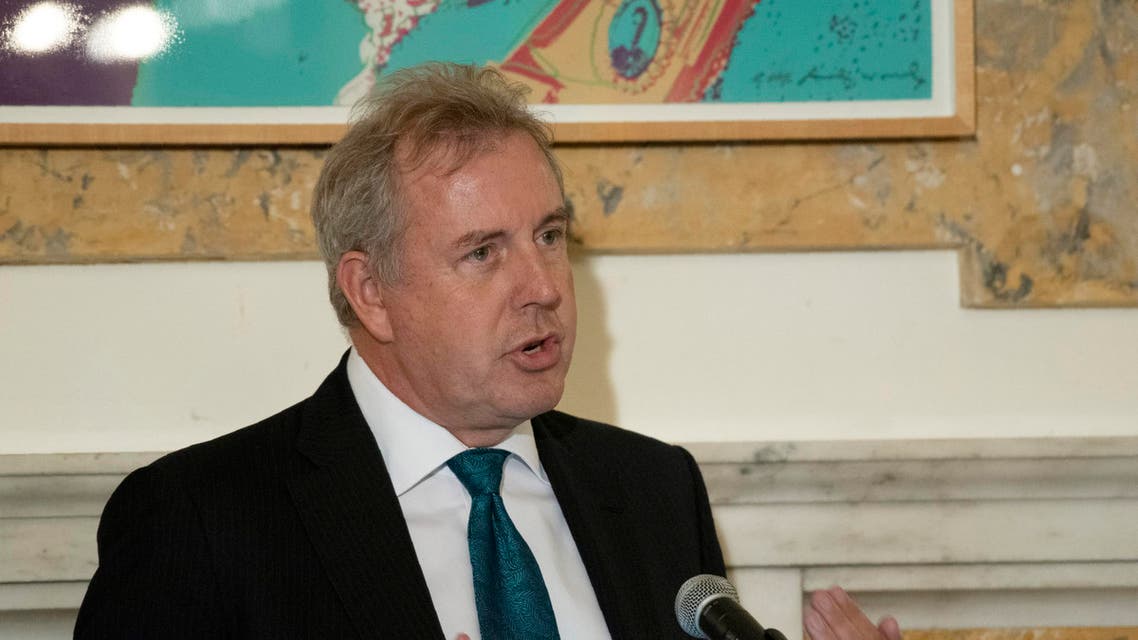 British Ambassador Kim Darroch hosts a National Economists Club event at the British Embassy in Washington. (AP)