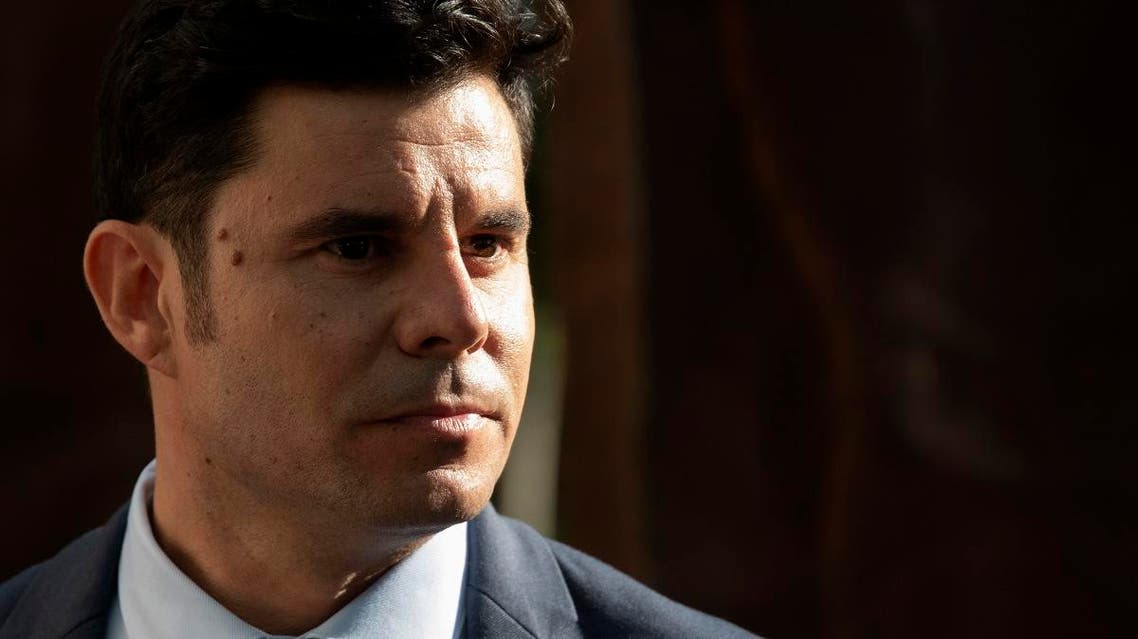 n this file photo taken on May 30, 2019 Javier Sanchez Santos, who claims to be the son of Spanish crooner Julio Iglesias, stands outside the court of Valencia before a hearing to examine his paternity claim. A Spanish court ruled on July 10, 2019. (AFP)