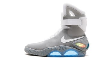 The Nike Mags sneaker, the design worn by Marty McFly character in “Back to the Future Part II” film and one of only 1,500 pairs made. (Reuters)