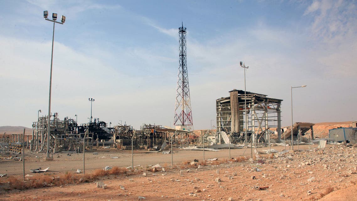 A handout picture released by the Syiran Arab News Agency (SANA) shows a general view of the Shaer gas field in Homs' eastern countryside on November 15, 2014. Syrian troops backed by pro-regime militiamen recaptured the Shaer gas field in central Homs on November 6, state television reported, a week after Islamic State group jihadists overran parts of it. AFP PHOTO/HO/SANA