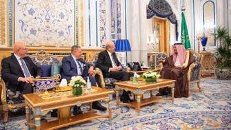 Saudi King Salman receives former Lebanese PMs in Jeddah