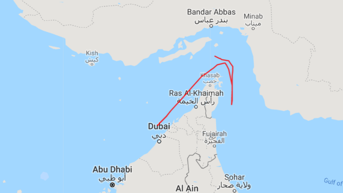 A track of the ship from MarineTraffic.com beginning on July 5 until the day it stopped transmitting positions showed that the vessel was positioned initially near a port off the coast of the UAE.