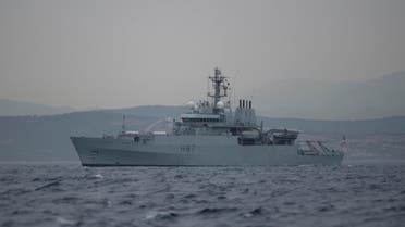 British ship HMS Echo patrols near Grace 1 - AFP