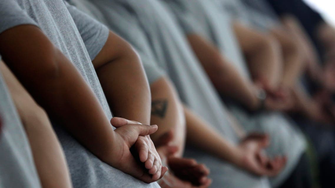 File photo of students in Bangkowho were ordered to line up with hands folded behind their backs during a three-day boot camp where they were sent for punishment for hazing at school in Nakhon Nayok province. (AP)