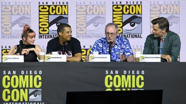 Maisie Williams, Jacob Anderson, Liam Cunningham, and Nikolaj Coster-Waldau speak at the "Game Of Thrones" Panel And Q&A during 2019 Comic-Con International at San Diego Convention Center (AFP)