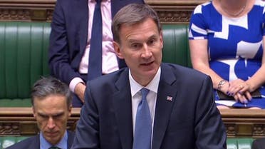 Britain's Foreign Secretary Jeremy Hunt gives a statement in the House of Commons in London on the situation in the Gulf after Iran seized a UK-flagged tanker. (AFP)