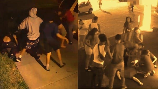 أطفال في فيديو غريب بأميركا يضربون رجلاً حتى فقد وعيه