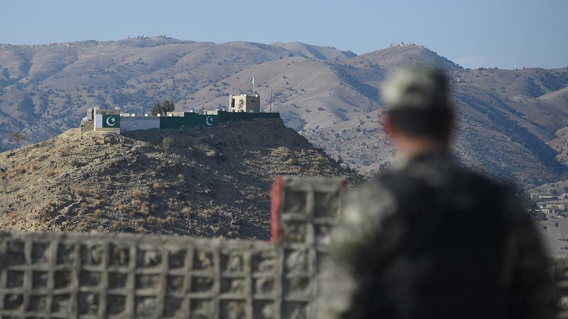 A Pakistani army soldier stands guard on a border terminal in Ghulam Khan, a town in North Waziristan, on the border between Pakistan and Afghanistan, on January 27, 2019.