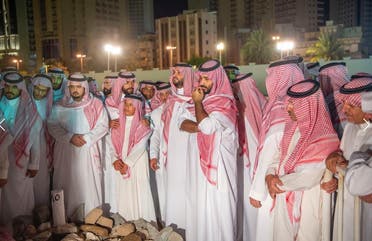 Mohammed bin Salman at Bandar bin Abdulaziz burial - SPA