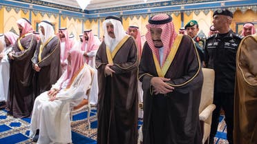 King Salman at Bandar bin Abdulaziz funeral prayer - SPA