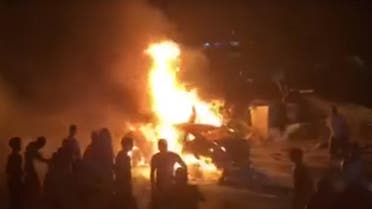 Cairo accident fire. (Video grab)