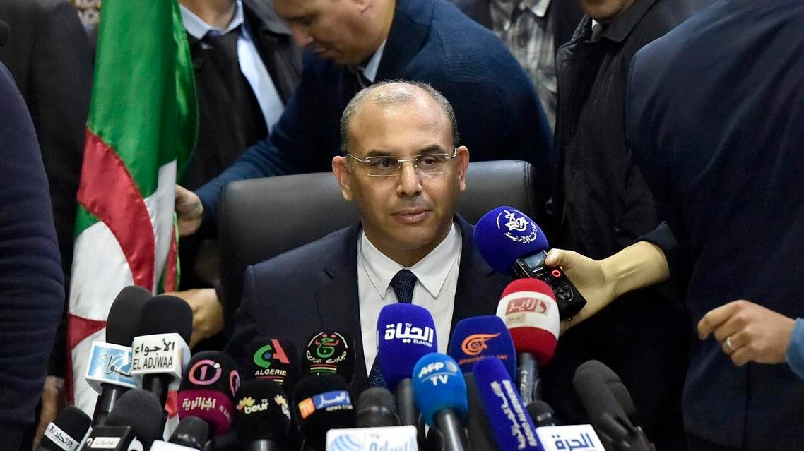 Abdelghani Zaalane, reads a letter from the incumbent president at the constitutional council, in Algiers, on March 03, 2019. (AFP)
