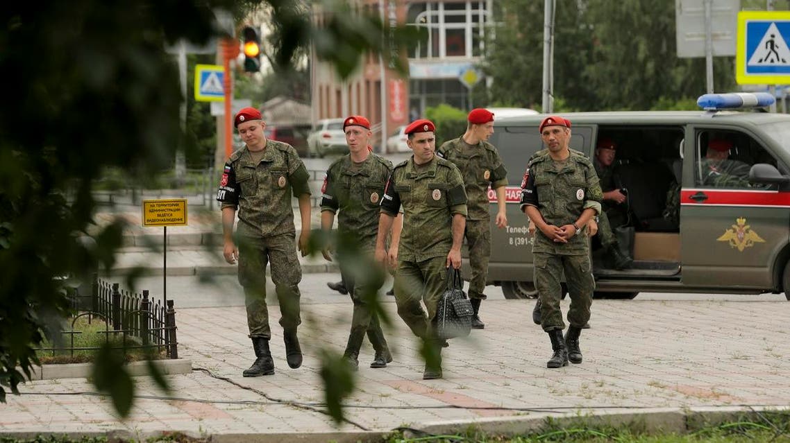 Russian military police patrol the city of Achinsk in eastern Siberia following a massive fire that erupted on Monday at a military ammunition depot. (File phot: AP)