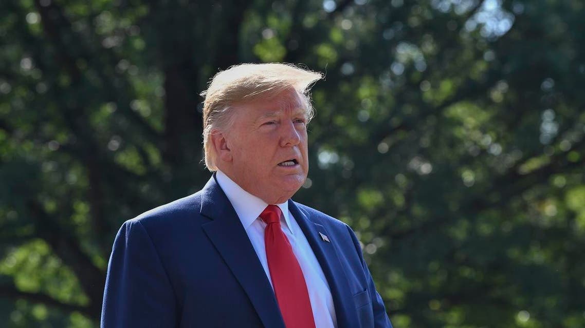 US President Donald Trump speaks to the press on the South Lawn of the White House before departing in Washington, DC on August 9, 2019. (AFP)