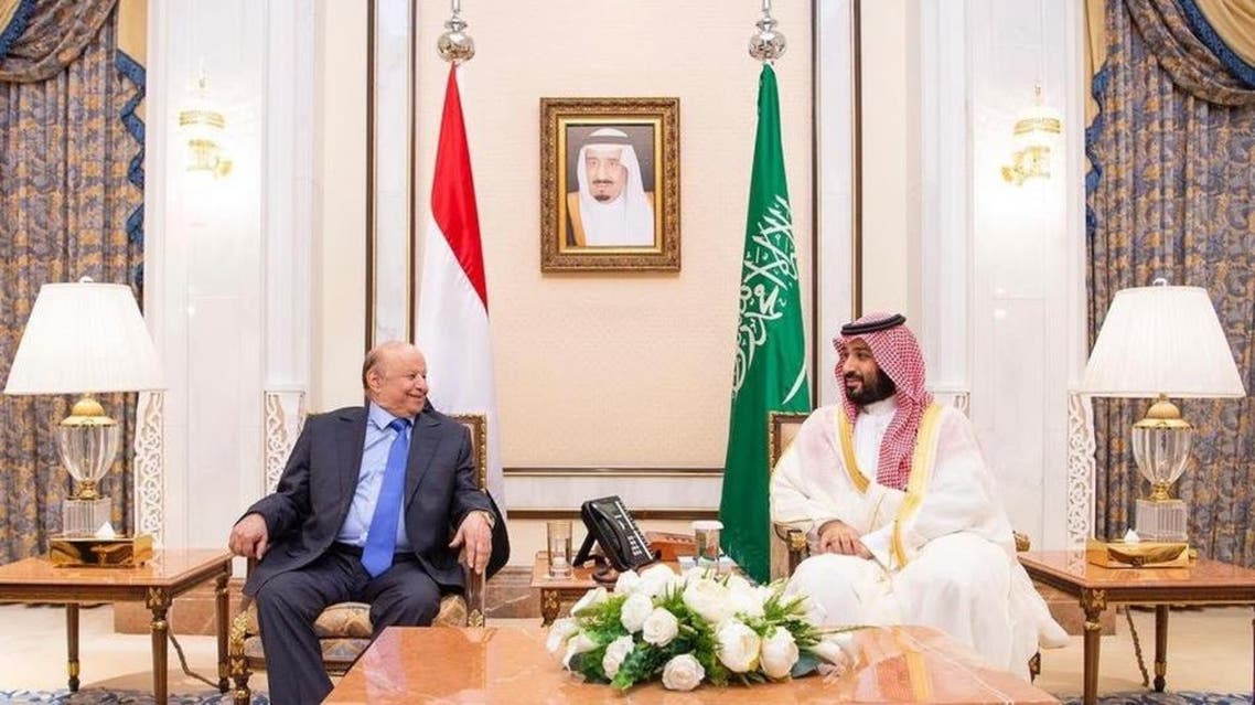 yameni president mansor hadi and Muhammad bin salman