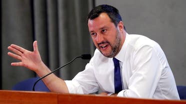 Deputy Prime Minister Matteo Salvini of Italy addresses a news conference at Viminale Palace, Rome, on July 15 2019. (Reuters)