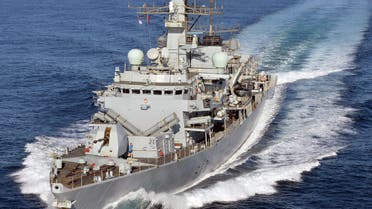This February 5, 2015 handout photo released by the Ministry of Defence in London on August 12, 2019, shows Britain's HMS Kent as the Type 23 frigate warship carries out duties off the coast of Djibouti. Britain's HMS Kent left Portsmouth Naval Base on August 12, 2019, to take over duties in the Strait of Hormuz from Type 45 defender HMS Duncan. Britain said earlier this month it would join the United States in an international maritime security mission to protect merchant vessels in the Strait of Hormuz amid heightened tension with Iran. The move follows a spate of incidents -- including the seizure of ships -- involving Iran and Western powers, in particular Britain and the US, centred on the vital Gulf thoroughfare.