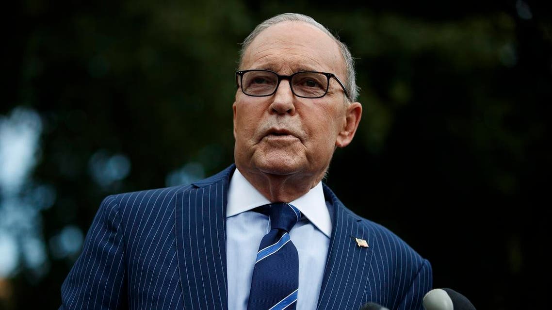 White House economic adviser Larry Kudlow talks to reporters outside the White House. (AP)