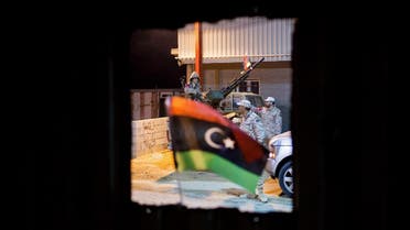 In this Wednesday, Feb. 18, 2015 photo, Libyan military soldiers stand guard, east of the city of Misrata, Libya. (AP)