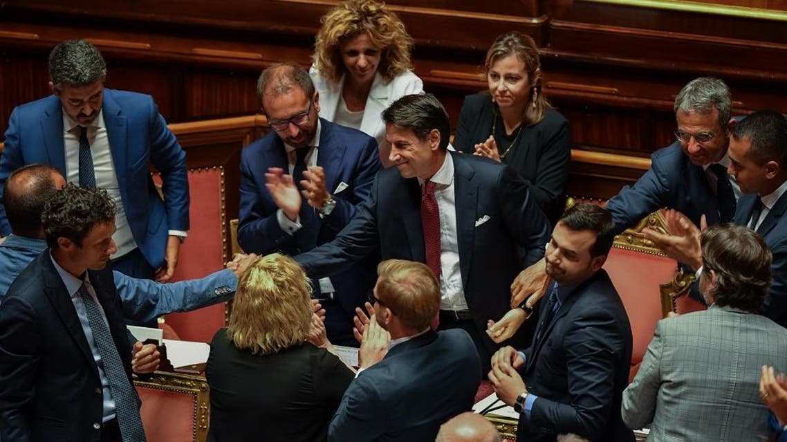 Italian Prime Minister Giuseppe Conte (C). (AFP)