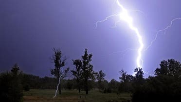 Lightning rip through the sky during a thunderstorm in the coutryside near Warsaw. (AFP)