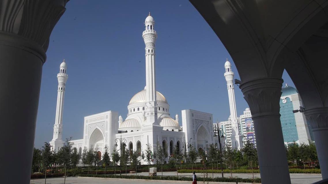 A view of the new mosque that opened in Shali, Russia, and is believed to be Europe's largest on Thursday, Aug. 22, 2019. (AP)