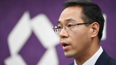 Chinese Ministry of Commerce spokesman Gao Feng speaks at a press conference in Beijing. (AFP)