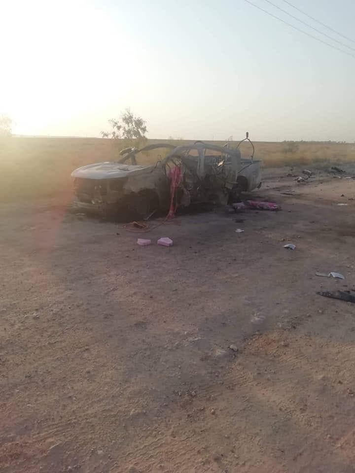 من مكان استهداف سيارة الحشد