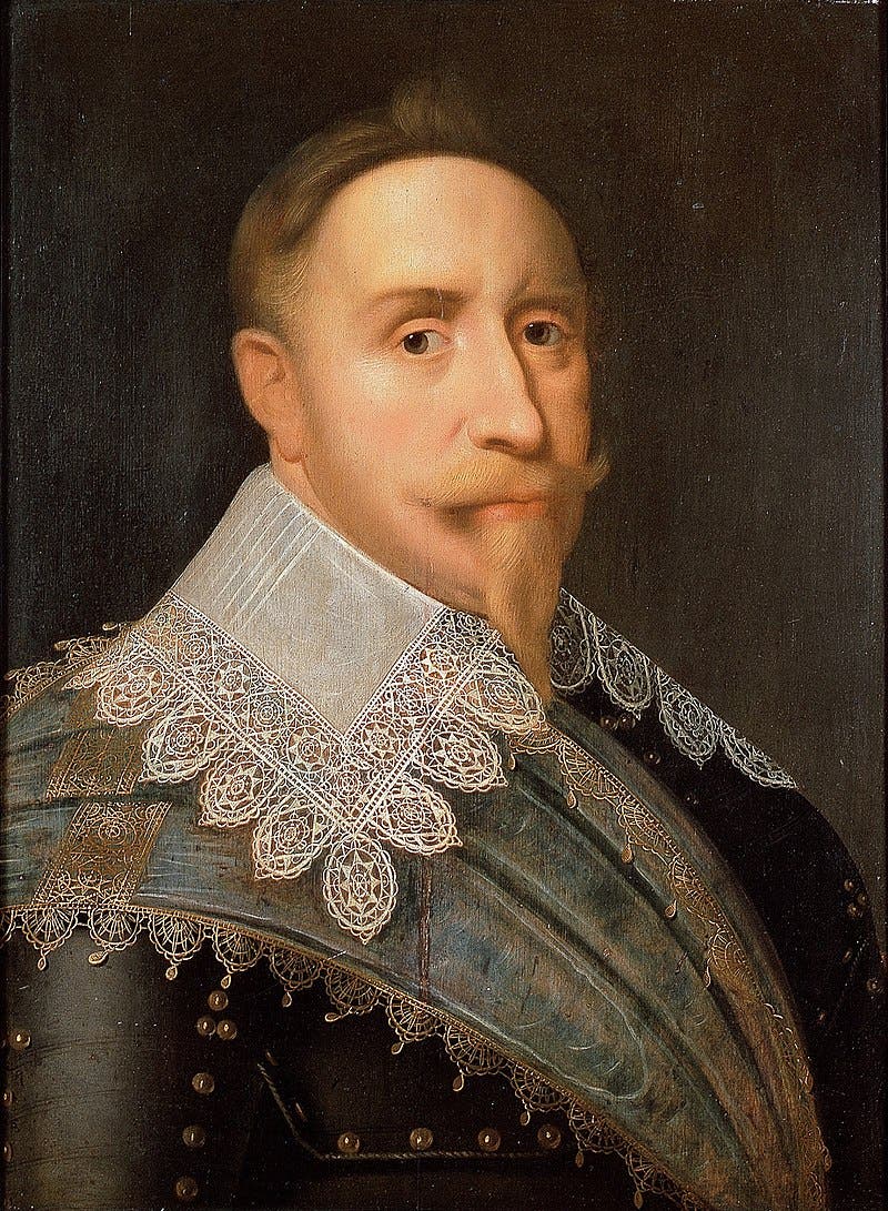 صورة لملك السويد غوستاف الثاني أدولف