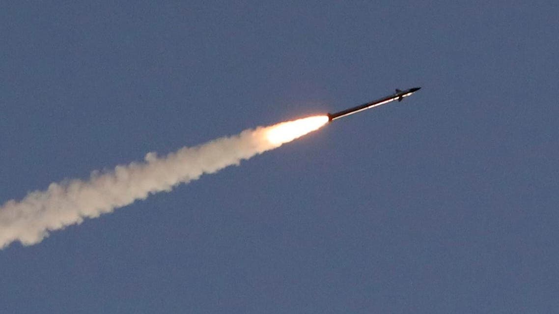 A missile is fired from Israel's Iron Dome air defence system, designed to intercept and destroy incoming short-range rockets and artillery shells, along the Israeli-Gaza border. (AFP)